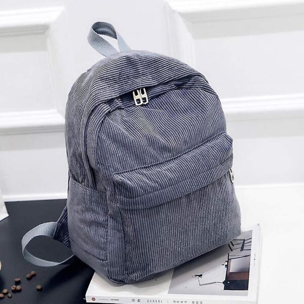 Dam Vintage Ryggsäck Corduroy Ryggsäck Skolväska Casual Dator Skolresa Handväska