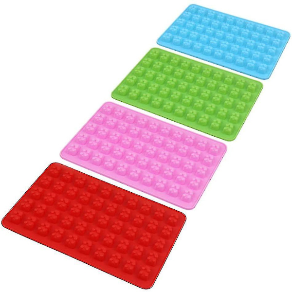 4 st Silikon Gummy Bear Form med 2 Droppar