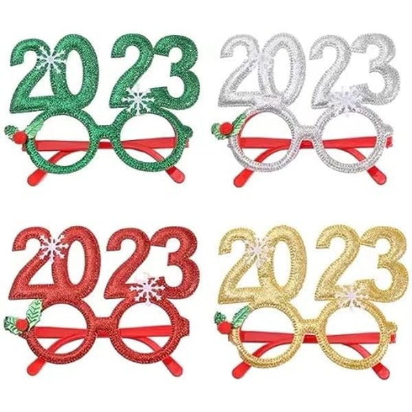 2023-glasögon Happy New Year-glasögon Glitter 2023 Julglasögon Plastglasögon för 2023 Nyårsfest