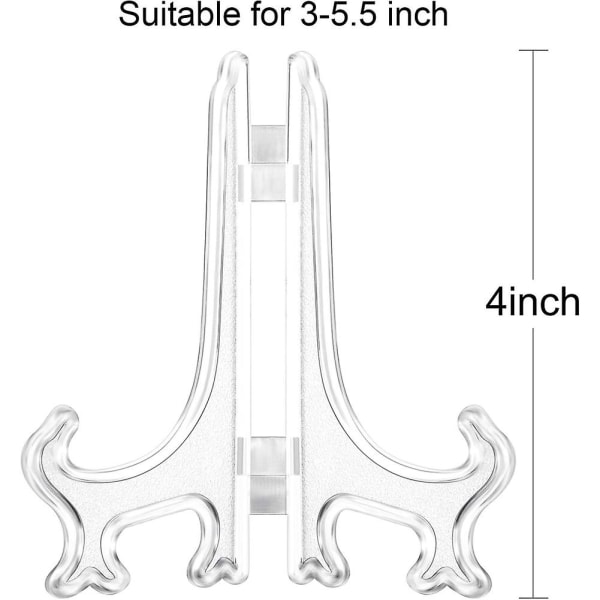 24 stycken plastdisplayställ för tallrikar, staffli för bröllop (transparent, 4 tum)