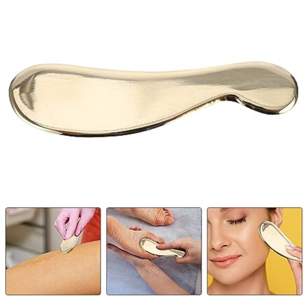 Guasha-bräda i mässing, skrapsverktyg, IASTM-skrapsverktyg, ansikts- och kroppsskrapbräda, kroppsvård, skönhet, Guasha-massager, mjukvävnadsmobiliseringsverktyg