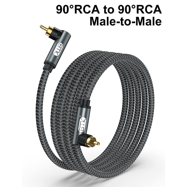 Subwoofer Cable, Digital Audio Coaxial Cable, Rca Gold-plated Connector, Cable For Subwoofer, Av Receiver, Amplifier, Home Cinema