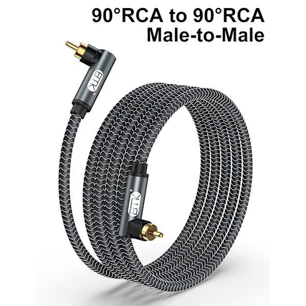 Subwoofer Kabel, Digital Audio Koaksialkabel, RCA Forgyldt Stik, Kabel Til Subwoofer, AV Receiver, Forstærker, Hjemmekino