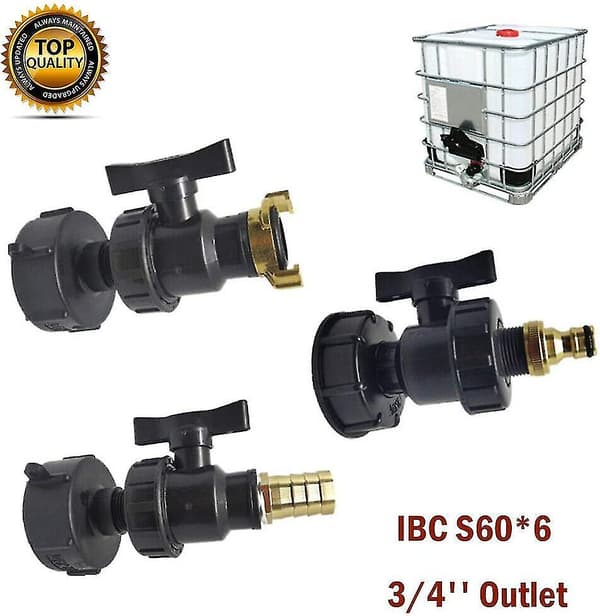 Ibc-sovitin, S60x6 Ibc-säiliön liitin - Ulostuloletkun vesiliitinsovitinsarja