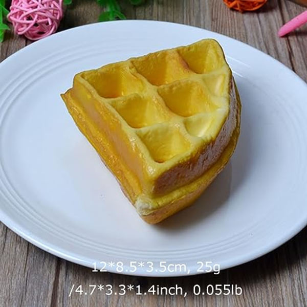 Kunstig Falsk Kage Mad Simulering Realistisk Imitation Faux Vaffelkage Replika Konditorivarer Dessert til Dekoration Display Rekvisitter Model Køkken Fest Pr