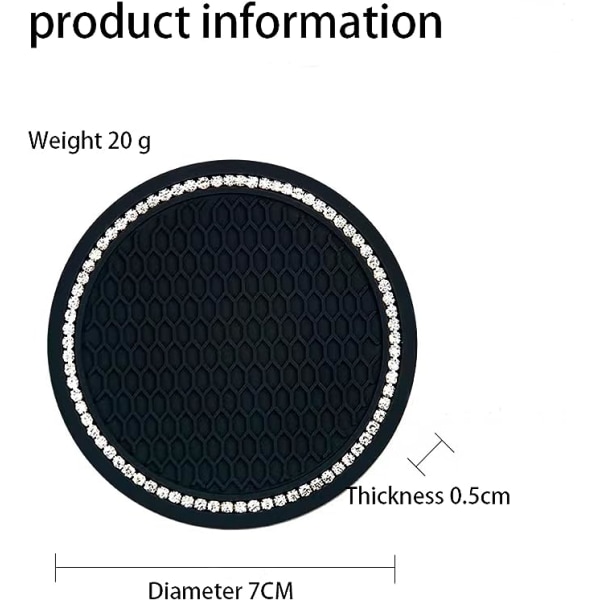 2 sett med bilcoaster/Generelle bilkoppholdercoaster/Silikon sklisikre bilcoaster/Bil skinnende innstøpte dekorative coaster/Bil interiørtilbehør/