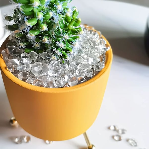Akvarium Klar Glass Steiner Småstein for Fiskedam, 0.93LB Fiskedam Marmorperler Perler Gråstein for Akvarium, Vasefyll, Sukkulente Planter Dekor