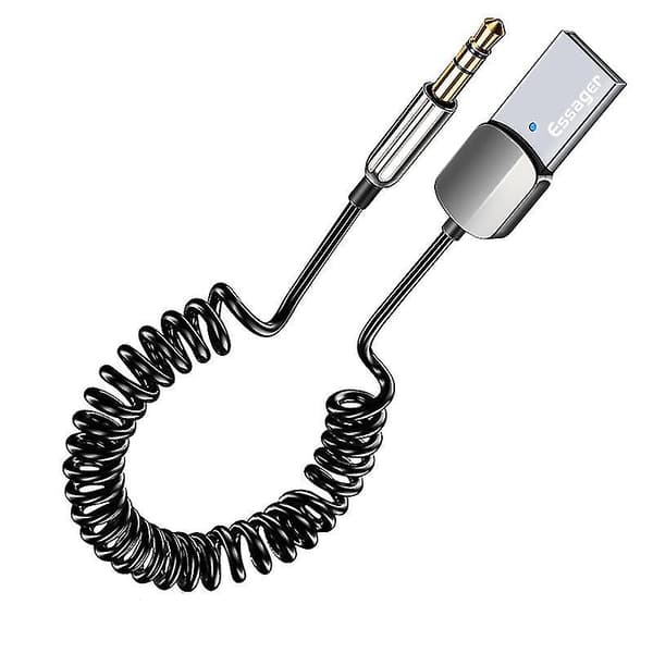 Bluetooth-adapter lydkabel for biler USB Bluetooth 3,5 mm jacker mottaker sender musikkhøyttalere dongle håndfri
