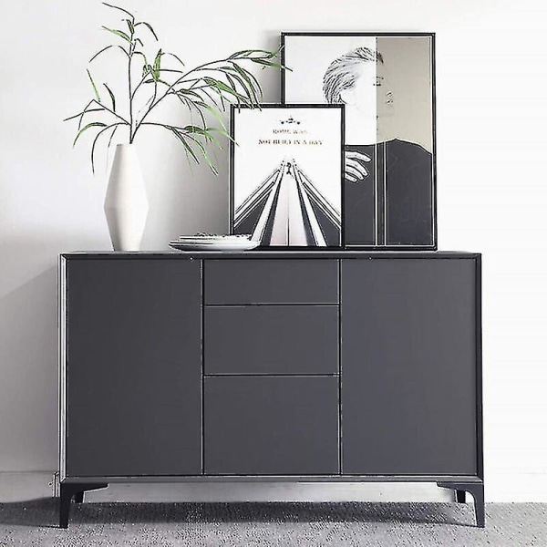 Sett med 4 svarte metalltrekantede ben til seng DIY møbler sofa ben - 10 cm