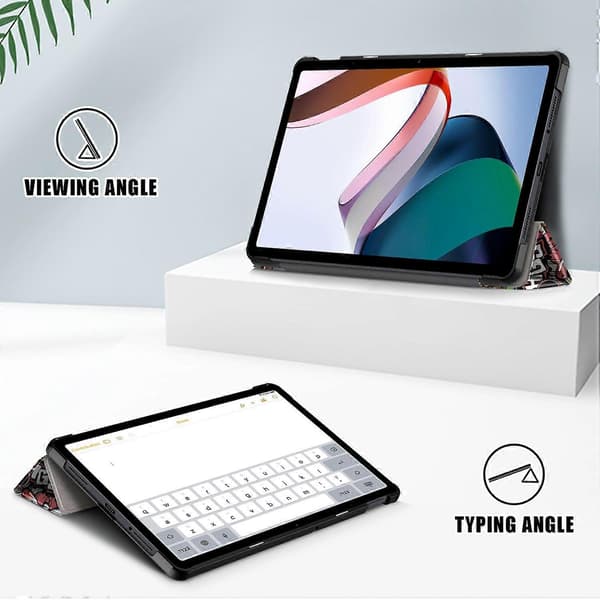 För Xiaomi Redmi Pad SE Tri-fold Stativ Tablet Fodral Mönstertryck PU Läder Tablet Skydd - Graffi Graffiti
