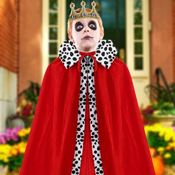 5 kpl Halloween Kuningas Viitta - Kruunu Asusetti Lapset Kuningas Tai Kuningatar Kaapu,lavaesitykset Halloween Asujuhla Tarvike