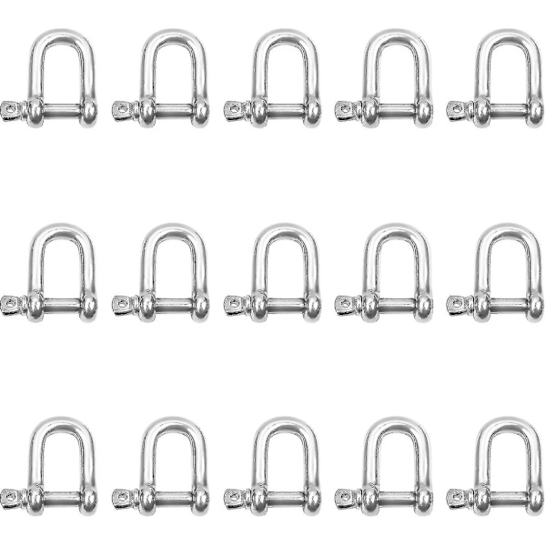 M4 D-Ring Skruekarabiner 15 stk. - Hårdtøjs Karabiner - 4mm Sportstilbehør