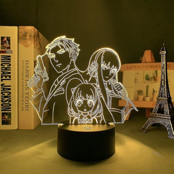 Led lys Anime Spy X Familie For Barn Soverom Dekor Belysning Bursdagsgave Vifter Manga Spy X Family 3d Nattlampe Nattbord