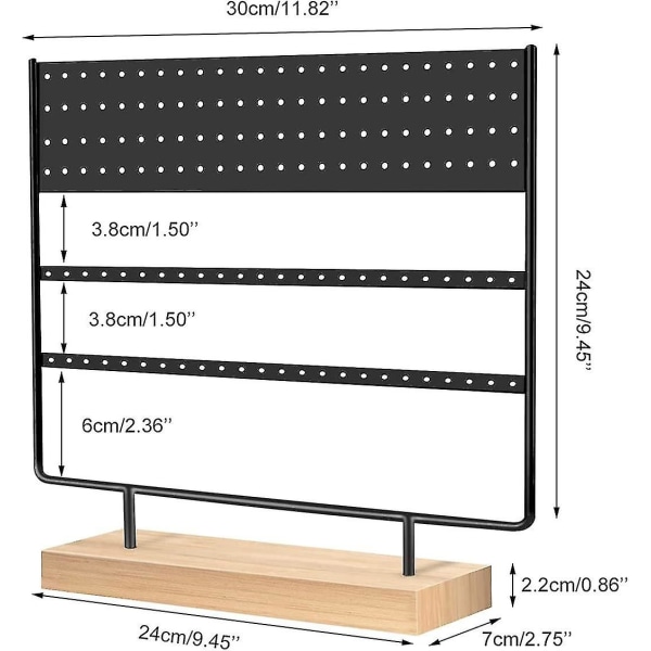 Øreringsholder og ørestikholder, ørestikholder - 3-etagers skrivebords-øreringsdisplay og 3-etagers skrivebords-ørestik