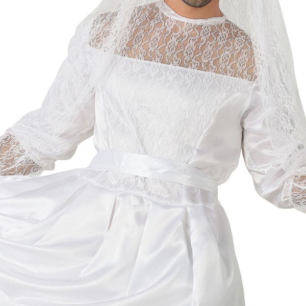 2023 Herre brudekjole Sjov mandlig hvid brud kostume nyhed halloween fancy kjole stag do høne nat fest outif