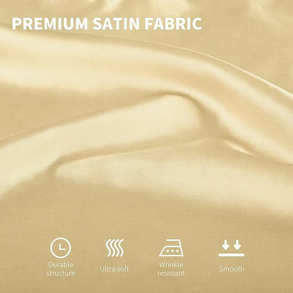 16 Pakk Kvadratiske Satin Servietter Lys Silke Bordservietter Myk Glatt Stoff Bordservietter for Bryllup Bankett Fest Dekorasjon, Champagne, 17 x 17 Tommer