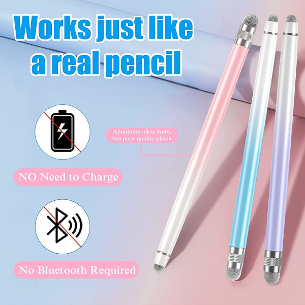3st Stylus-pennor för pekskärmar, Stylus-penna för Iphone/ipad/surfplatta Android/microsoft/surface, kompatibel med alla pekskärmar