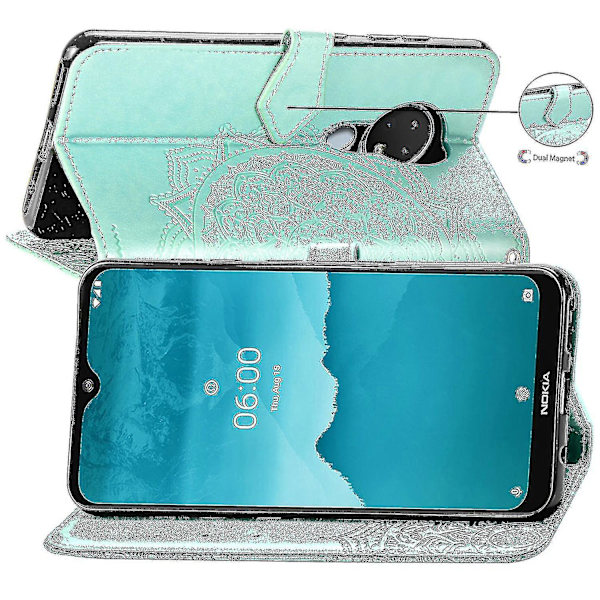 Nokia 6.2/nokia 7.2 Etui Læder Pung Cover Emboss Mandala Magnetisk