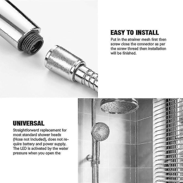 Färgskiftande duschmunstycke Led-ljus Glödande Automatisk 7 Färgskiftande Automatisk Handhållen Vattensparande Dusch Badrumsinredning