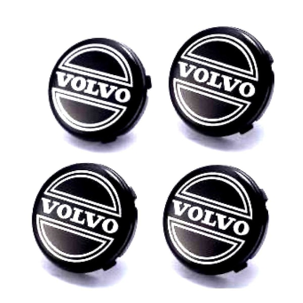 Svarta Volvo-bils hjulnavkapslar navkapsel 65 mm 4 st för C70, S60, V60, V70