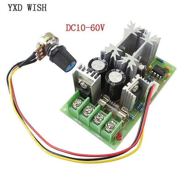 20a Pwm DC motorhastighedsregulator 12v 24v 36v 48v med potentiometerknapkontakt