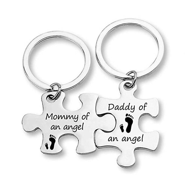 2 st Missfall Pussel Nyckelring Set Baby Memorial smycken för spädbarnsförlust