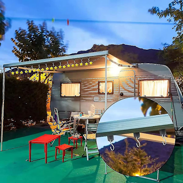 Markisfästen, 12 par RV Markisfästen, Campingmarkisfästen, S-fästen i rostfritt stål för Keder-räls Keder Str