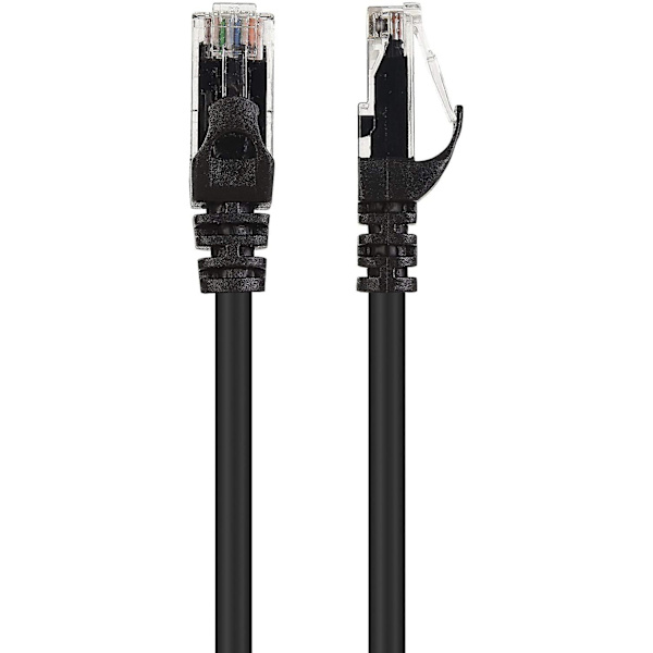 10 Gbps Snagless Cat6 Ethernet-kaapeli 9 m (Cat6-kaapeli) Mustana 9 metriä