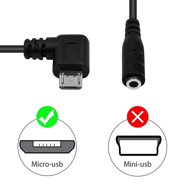 Micro USB till 3,5 mm Jack Audioadapterkabel