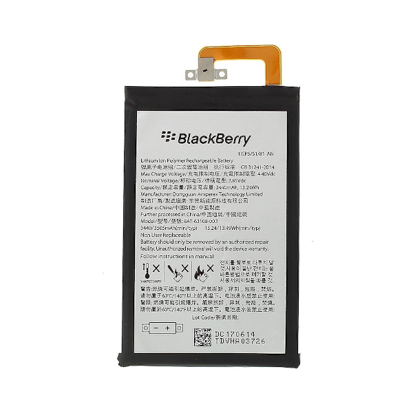 BAT-63108-003 3440mAh 3.85V Li-polymer batteriutskifting for BlackBerry Keyone