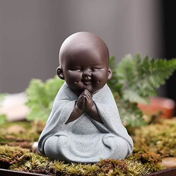 Keraaminen söpö Buddha-patsas munkkihahmo Luova Baby käsityöt Nuket Koristeet Lahja Klassinen Herkkä Keramiikka Taide ja käsityöt Tee Ac