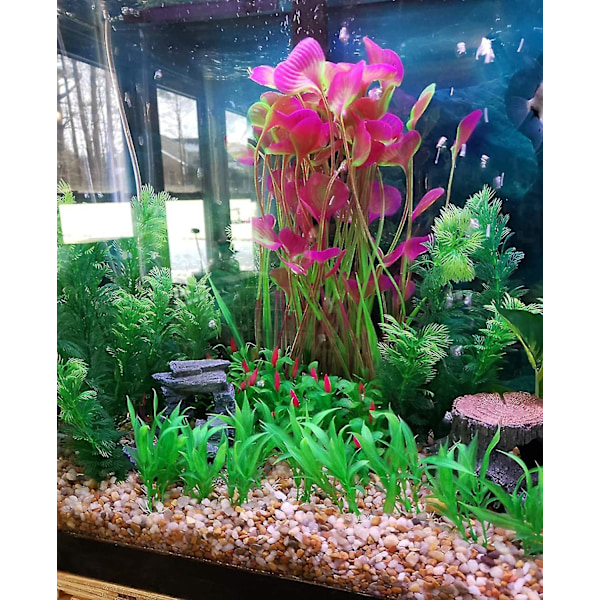 Store Akvariumsplanter Plastik Kunstige Planter Til Fiskekum Dekoration 15,7 (40cm) Tommer