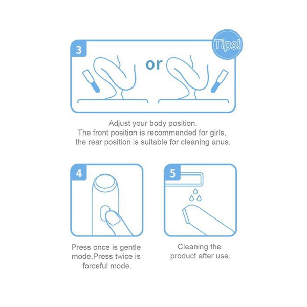 Bærbar håndholdt elektrisk bidet-sprøyte, personlig renser, multifunksjonell med kapasitetsflaske, sprøytevask, bidet, grå