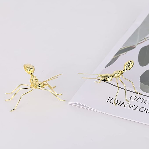 Guld Dyrefigurer Mini Myre Statue, Havekunst Messing Dekoration Dyr og Insekter, Hjem Hylder Dekoration Accenter Metal Myrer, Til Skrivebord, Spisebord, Tekop