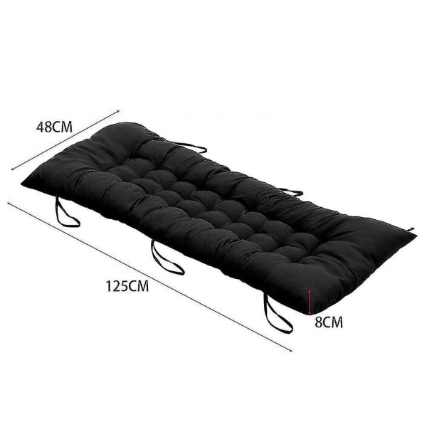 Solstolpuder Bænk Stol Sol seng Have Recliner Udskiftning Anti Slip Pad-rød 48x125x8cm