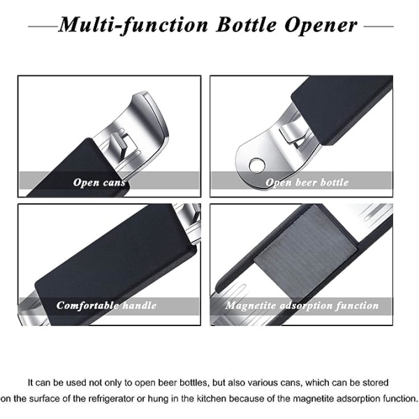 3 Pieces Magnetic Bottle Opener Can Opener Classic Beer Opener Stainless Steel Small Bottle Opener with Magnet for Camping and Travel