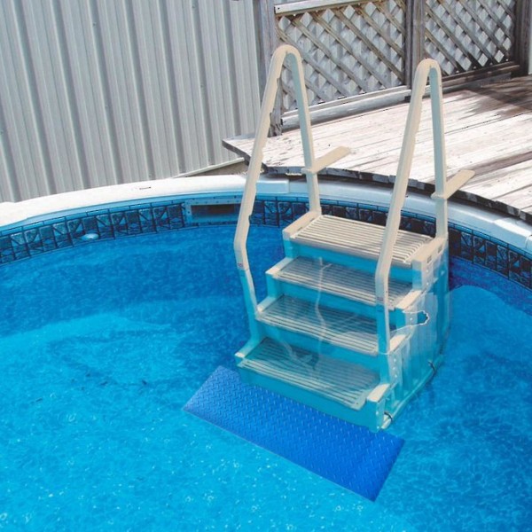 Svømmebassin stigemåtte 9"x35,4" Skridsikker pooltrinpude Svømmebassinmåtte Sikkerhedsbeklædning til svømmebassinbeklædning og trapper Beskyttelse