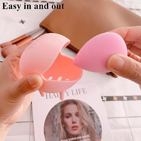 Beauty Blender Etui Rejse Makeup Svampebeholder Pink Beauty Blender Opbevaring Silikone Beauty Svampe Blenderbeholder Makeup Æg Puff Beholder Cosm