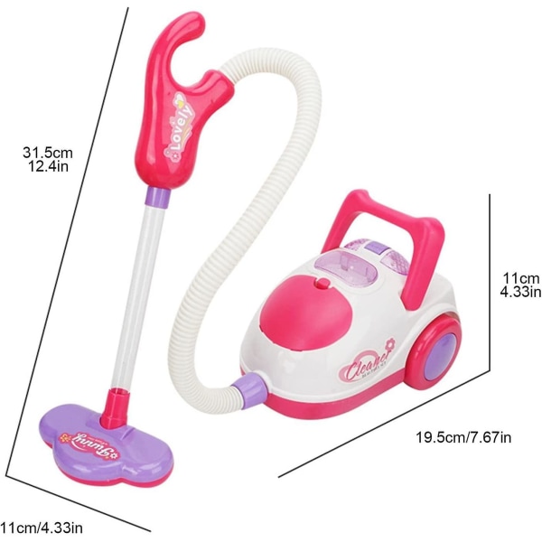 Støvsugerleker for småbarn - Elektrisk støvsugerleke for barn med lydeffekter - Lek og lat som husarbeid gave til gutter og jenter