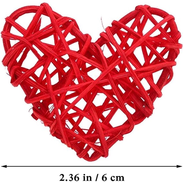 Naturlige Vikkel rattan hjerteformede bolde DIY håndværk vase fyld hængende bolde ornamenter til bryllup babyshower fødselsdag Valentinsdag fest dekoration