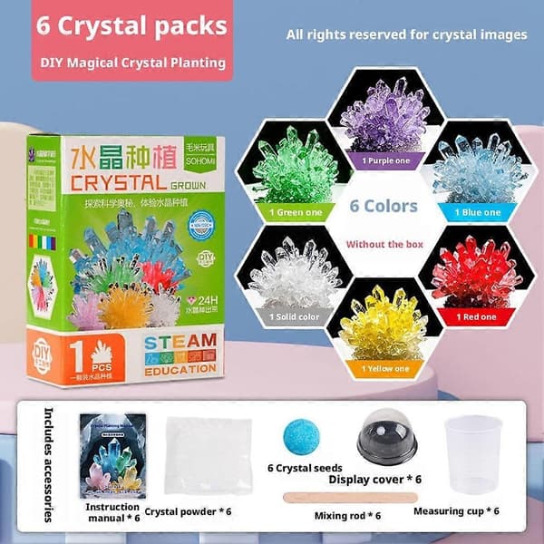 Krystallvoksende vitenskapssett Vitenskapseksperimenter Leketøy Krystall DIY-sett G2N7 White 1set