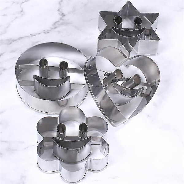 4-delt smilende rustfritt stål kakeform kjeksform fondant kakeform baking