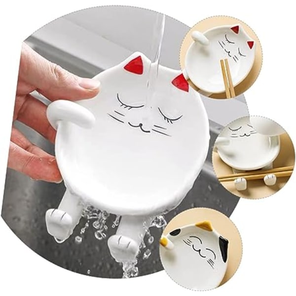 2 stk. Organizer Keramisk Brug Service Keeper Spatual Gadget Porcelæn Gaffel Multi Låg Hjem Stil Stativ Opbevaring Pan Rack Ske Multifunktionel Komfur Ca