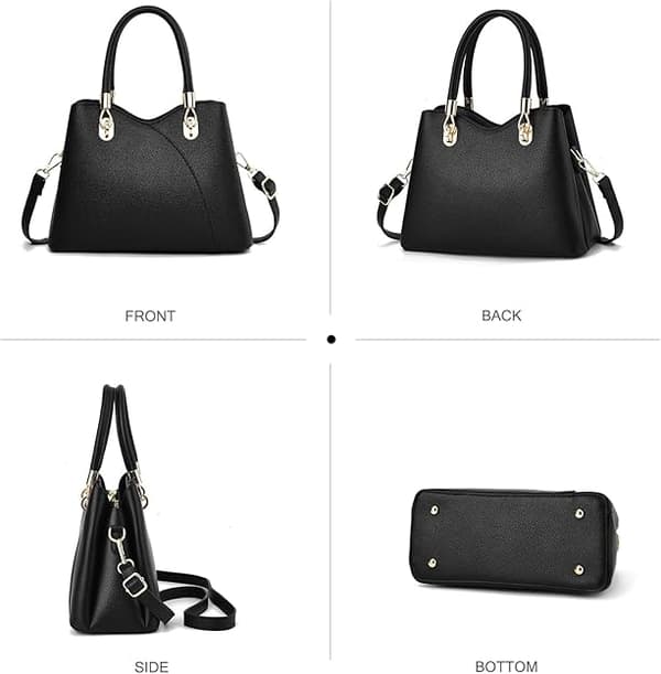 Damehåndtasker Punge Mode Top Handle Tasker Dame Medium Håndtasker PU Læder Håndtasker Skuldertaske Sæt Multifunktionelle Crossbody Tasker