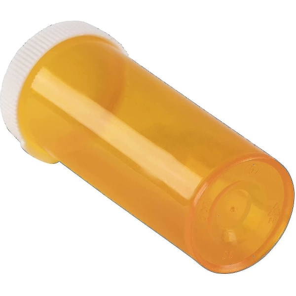50 stk. Tomme Pilleflasker med Låg, Receptpilleflasker, Beholdere (orange