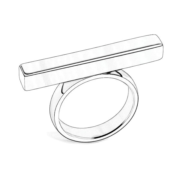 Lange Bar Design Ringe til Mænd Kvinder Personlighed O Stil Unik Interstellar Rock Forskellig Charme Guld Sølv Farve Plata 7