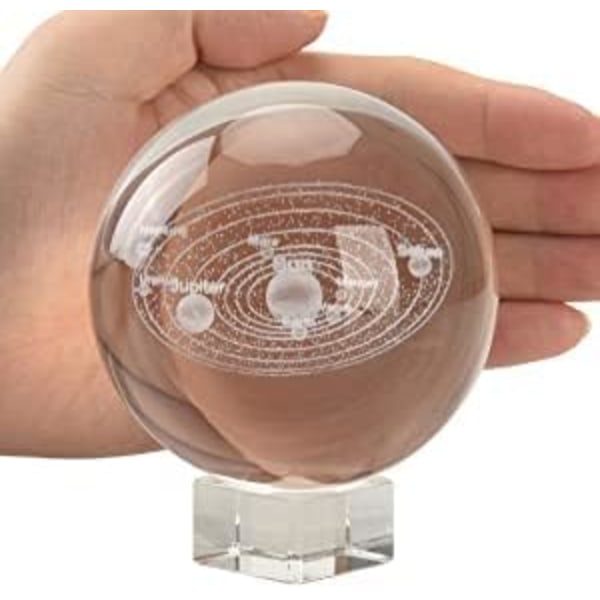 Aurinkokunnan galaktinen kristallipallo, aurinkokunnan malli, Fengshui lasipallon kodin sisustus, 60 mm (60 mm aurinkokunnan kristallipallo)