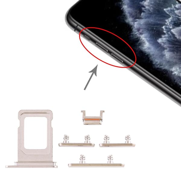 SIM-kortbakke + sideknap til iPhone 11 Pro Max / 11 Pro