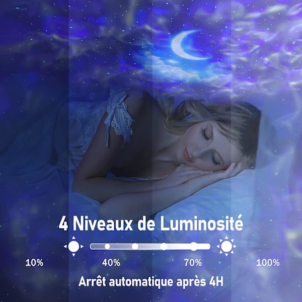 Galaxy Star Sky Projektor, Projektionsstjärn Nattljus, Led Tak Projektionsnattljus Nebula Stjärnhimmel Moln Måne Med Fjärrkontroll, 10 Färgglada
