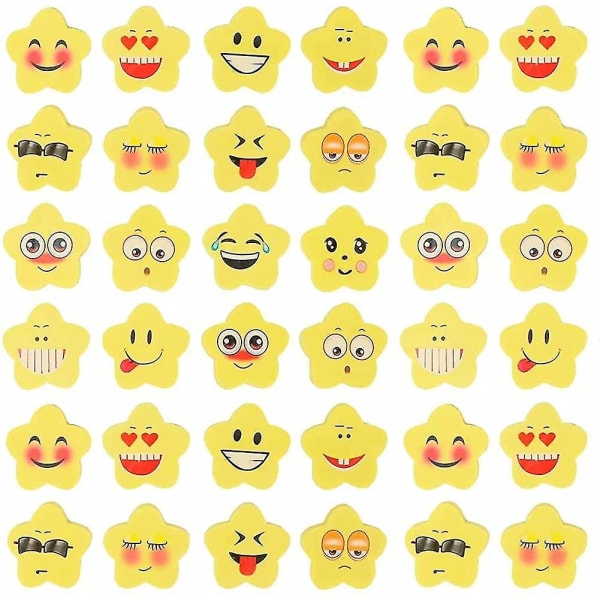 108 deler Emoji-viskelær, Emoji-viskelær for bursdager, Smiley-viskere